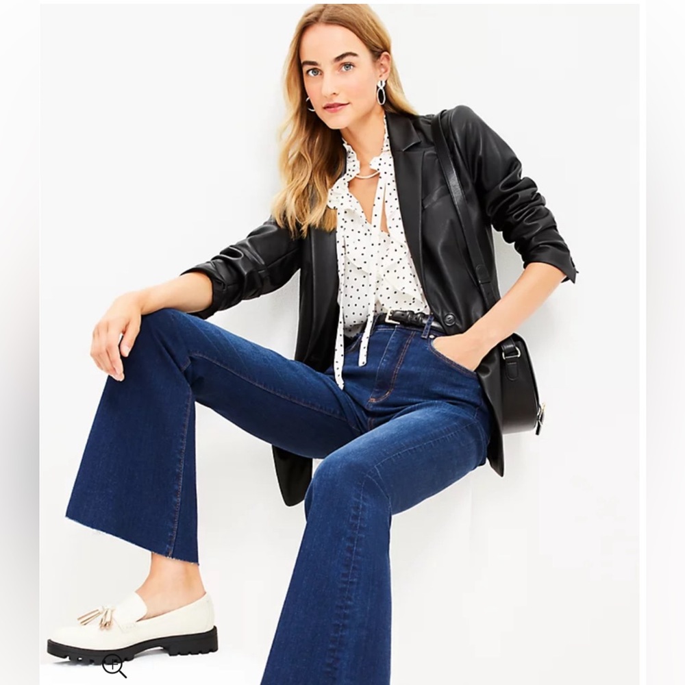 NWT Ann Taylor Loft Faux Leather Modern Blazer- Smoke free home